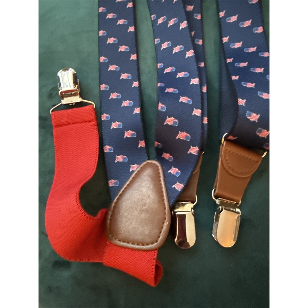 Gillmons Adjustable Suspenders Patriotic USA Flag Print 4th of July- Americana